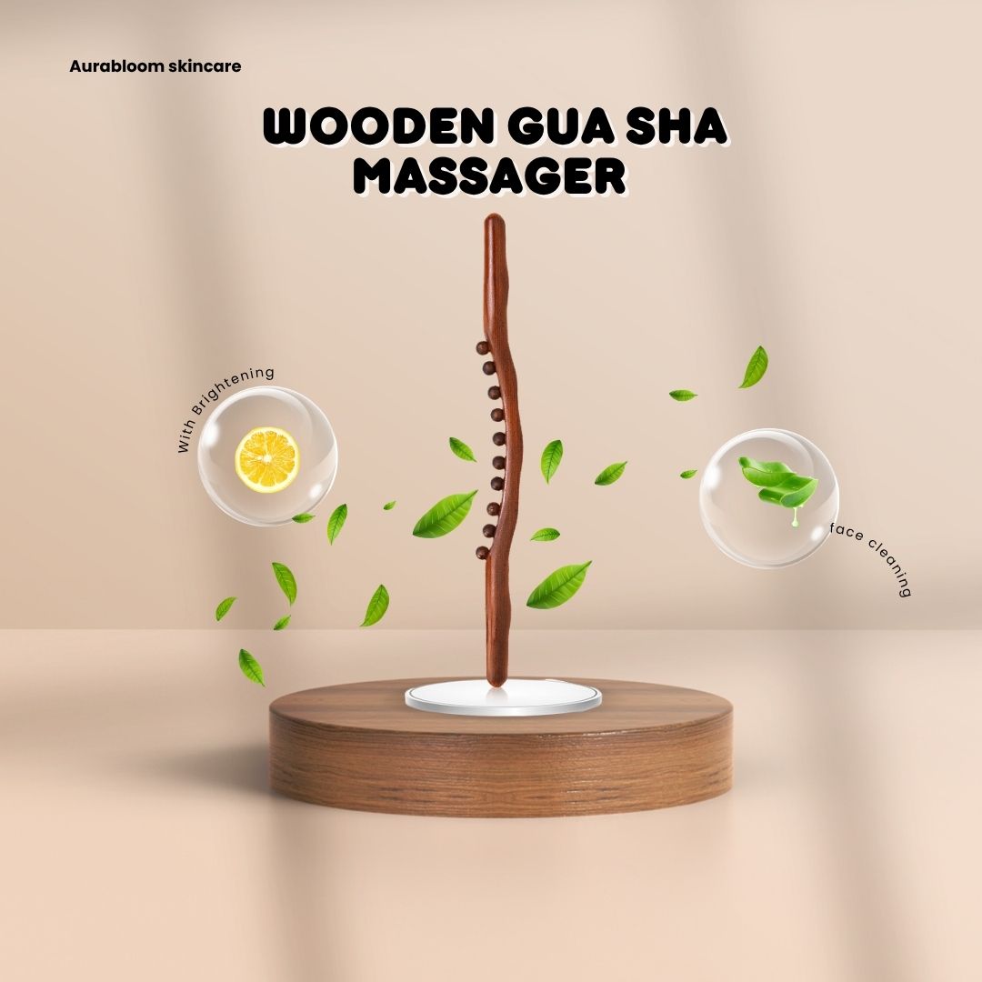 wooden gua sha massager for face lifting